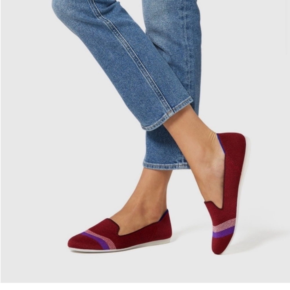 Rothy’s Garnet Reflective Stripe Loafers